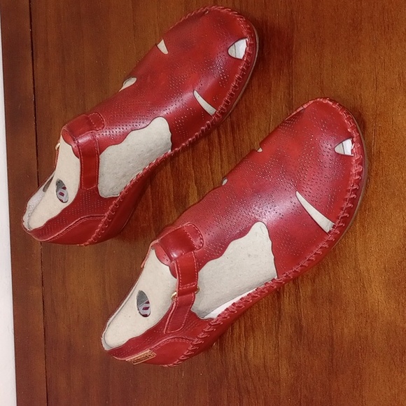 Pikolinos Leather T-Strap Shoes - Vallarta Sandia, Size 38 / 7.5 US - Picture 9 of 10